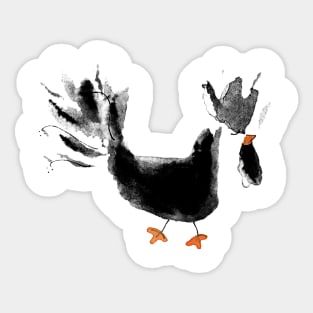 Chicken Yard 3 BW -Full Size Image Sticker